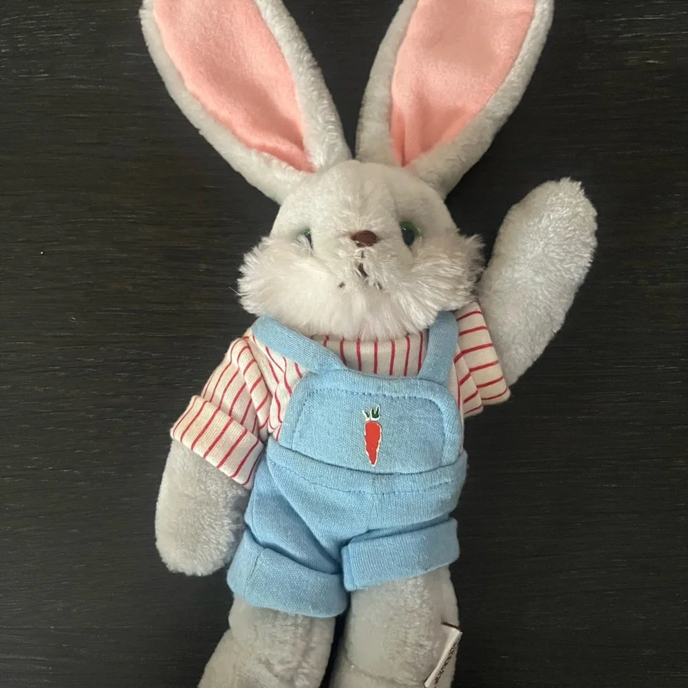 Gund Plush Bunny with Blue Overalls Dennis Kyte